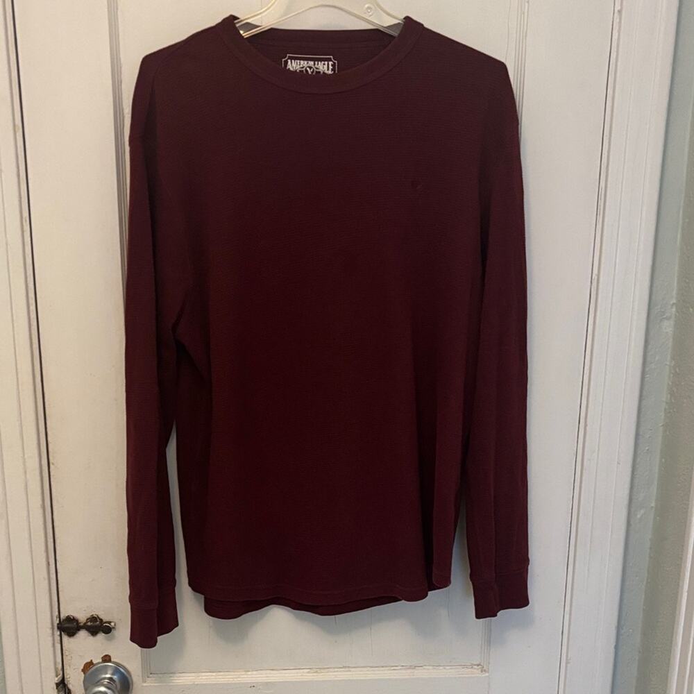 American Eagle Burgundy Crew Neck Shirt